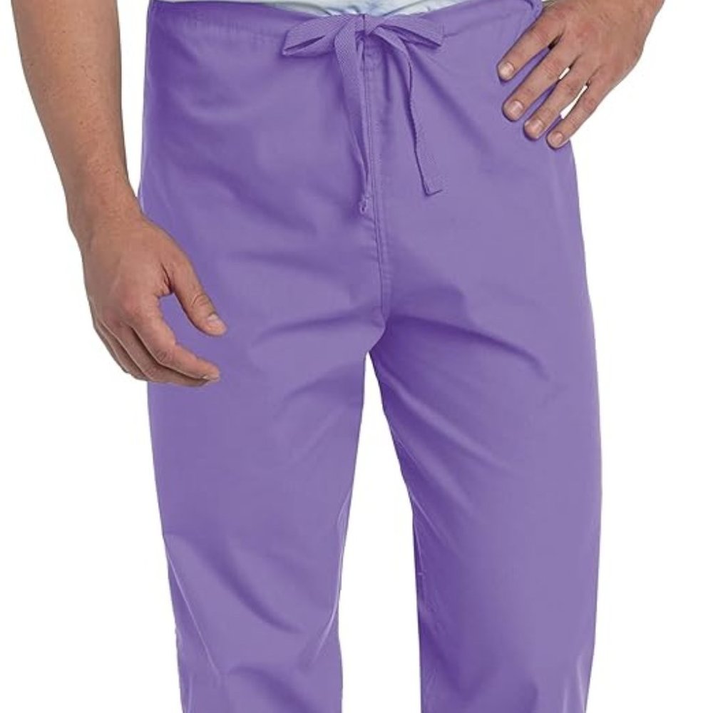 Landau Essentials Unisex 2 Pocket Draw String Scrub Pants Lilac XLG NWOT